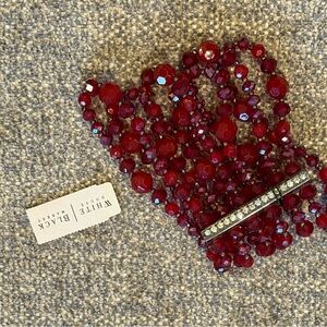 White House Black Market Red Beaded Bracelet
